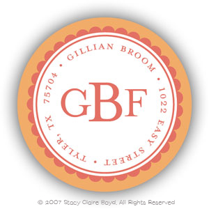Return Address Label/Sticky by Stacy Claire Boyd - Mango Ruffled Border Return Address Label/Sticky by Stacy Claire Boyd - Mango Ruffled Border