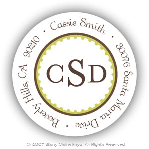 Stacy Claire Boyd Return Address Label/Sticky - Brown Deckled Border