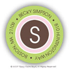 Stacy Claire Boyd Return Address Label/Sticky - Preppy Stripes - Green