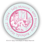 Stacy Claire Boyd Return Address Label/Sticky - Fuchsia Toile Fantasy