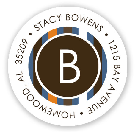 Return Address Label/Sticky by Stacy Claire Boyd - Striped Graduate-Blue Return Address Label/Sticky by Stacy Claire Boyd - Striped Graduate-Blue