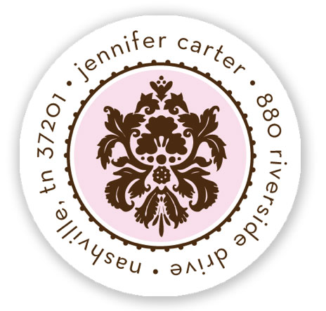 Stacy Claire Boyd Return Address Label/Sticky - Dreamy Damask