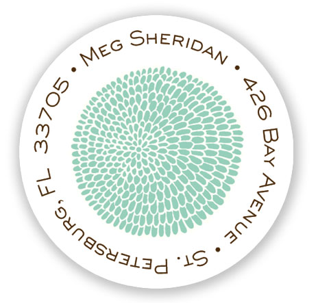 Stacy Claire Boyd Return Address Label/Sticky - Petal Pushers - Aqua