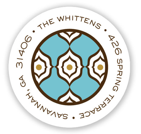 Stacy Claire Boyd Return Address Label/Sticky - Marrakesh - Aqua