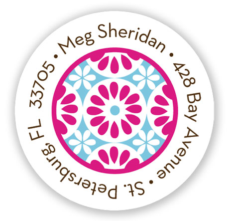 Stacy Claire Boyd Return Address Label/Sticky - In Full Bloom - Raspberry Stacy Claire Boyd Return Address Label/Sticky - In Full Bloom - Raspberry