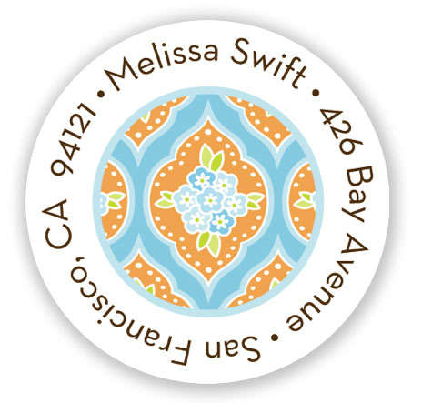 Return Address Label/Sticky by Stacy Claire Boyd - Clementine - Aqua Return Address Label/Sticky by Stacy Claire Boyd - Clementine - Aqua