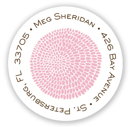 Stacy Claire Boyd Return Address Label/Sticky - Petal Pushers - Pink