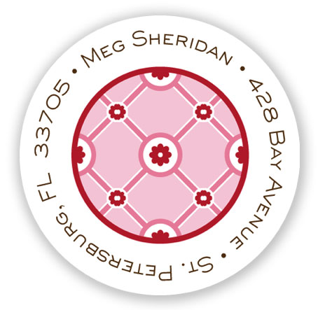 Stacy Claire Boyd Return Address Label/Sticky - Lattice Bloom - Pink Stacy Claire Boyd Return Address Label/Sticky - Lattice Bloom - Pink