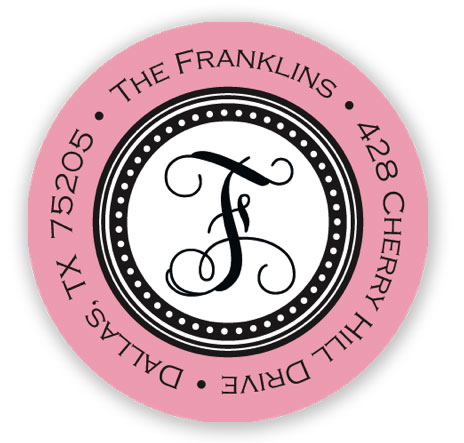Stacy Claire Boyd Return Address Label/Sticky - Etched Border - Blush