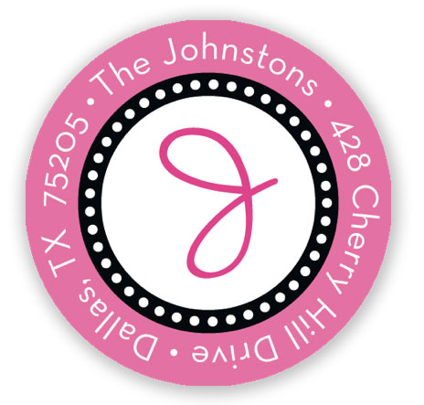 Stacy Claire Boyd Return Address Label/Sticky - Dots Around - Hot Pink Stacy Claire Boyd Return Address Label/Sticky - Dots Around - Hot Pink