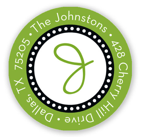 Stacy Claire Boyd Return Address Label/Sticky - Dots Around - Lime