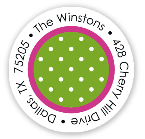 Stacy Claire Boyd Return Address Label/Sticky - Swiss Dot - Kelly Green