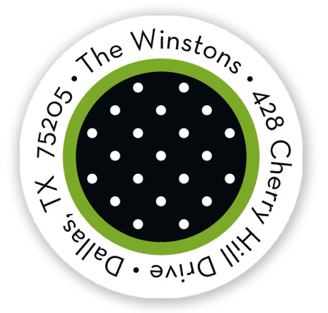 Stacy Claire Boyd Return Address Label/Sticky - Swiss Dot - Black