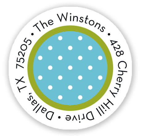Stacy Claire Boyd Return Address Label/Sticky - Swiss Dot - Ocean