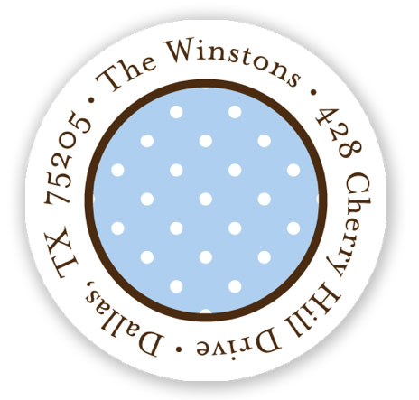 Stacy Claire Boyd Return Address Label/Sticky - Swiss Dot - Sky Stacy Claire Boyd Return Address Label/Sticky - Swiss Dot - Sky