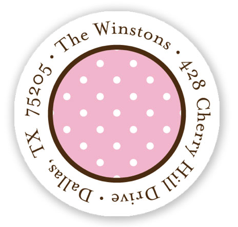 Stacy Claire Boyd Return Address Label/Sticky - Swiss Dot - Pink #2
