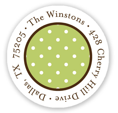 Stacy Claire Boyd Return Address Label/Sticky - Swiss Dot - Pickle