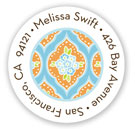Stacy Claire Boyd Return Address Label/Sticky - Clementine - Aqua