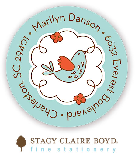 Stacy Claire Boyd Return Address Label/Sticky - Showered with Love Stacy Claire Boyd Return Address Label/Sticky - Showered with Love