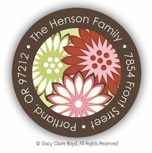 Stacy Claire Boyd Return Address Label/Sticky - Full Bloom (Holiday)