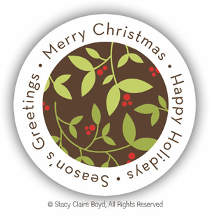 Stacy Claire Boyd Return Address Label/Sticky - Ornamental Garland (Holiday)