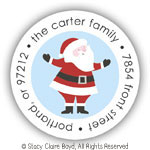 Stacy Claire Boyd Return Address Label/Sticky - Jolly Santa (Holiday)