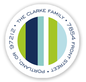 Stacy Claire Boyd Return Address Label/Sticky - Preppy Stripe-Blue (Holiday)