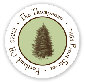 Stacy Claire Boyd Return Address Label/Sticky - Douglas Fir (Holiday)