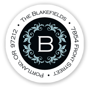 Stacy Claire Boyd Return Address Label/Sticky - Regal Wreath-Black (Holiday) Stacy Claire Boyd Return Address Label/Sticky - Regal Wreath-Black (Holiday)