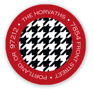 Stacy Claire Boyd Return Address Label/Sticky - Merry Houndstooth (Holiday)
