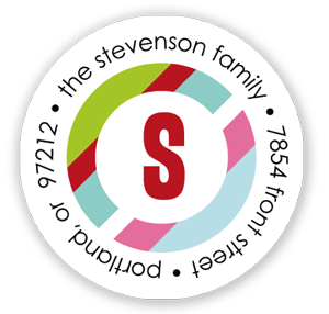 Stacy Claire Boyd Return Address Label/Sticky - Merry Stripes (Holiday)