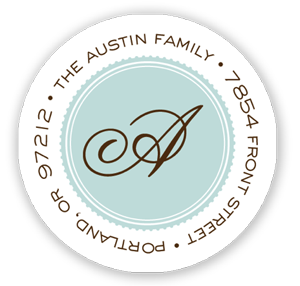 Stacy Claire Boyd Return Address Label/Sticky - Threes A Charm-Blue (Holiday)