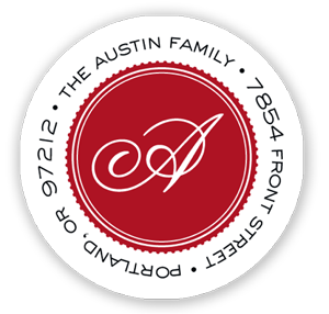 Stacy Claire Boyd Return Address Label/Sticky - Threes A Charm-Red (Holiday)