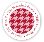 Stacy Claire Boyd Return Address Label/Sticky - Holiday Houndstooth-Red (Holiday)