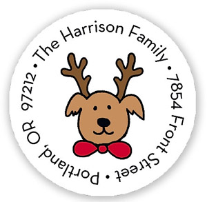 Stacy Claire Boyd Return Address Label/Sticky - Paws-itively Perfect (Holiday)