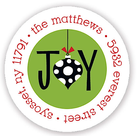 Stacy Claire Boyd Return Address Label/Sticky - Joyful Ornament (Holiday)