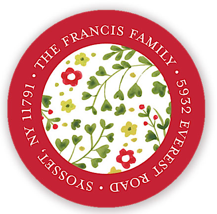 Stacy Claire Boyd Return Address Label/Sticky - Holiday Floral (Holiday)