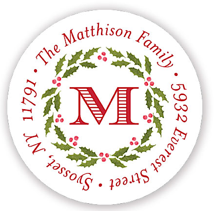 Stacy Claire Boyd Return Address Label/Sticky - Festive Family Initial (Holiday) Stacy Claire Boyd Return Address Label/Sticky - Festive Family Initial (Holiday)