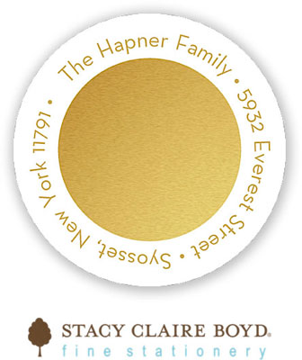 Stacy Claire Boyd Return Address Label/Sticky - Golden Wishes (Holiday)