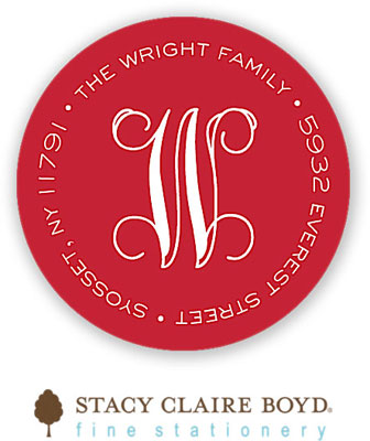 Stacy Claire Boyd Return Address Label/Sticky - Merry Flourish (Holiday)
