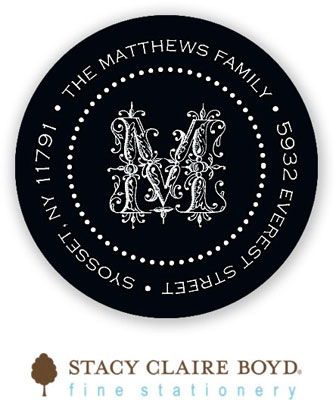 Stacy Claire Boyd Return Address Label/Sticky - Monogrammed Simplicity (Holiday)
