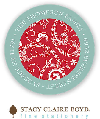 Stacy Claire Boyd Return Address Label/Sticky - Winter Vine Red (Holiday) Stacy Claire Boyd Return Address Label/Sticky - Winter Vine Red (Holiday)