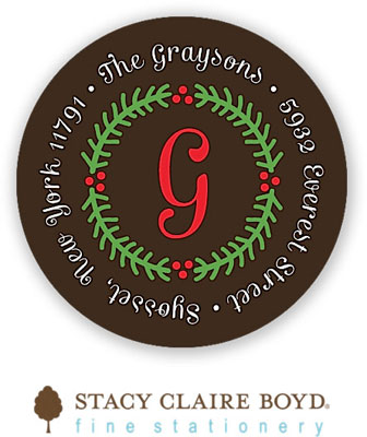 Return Address Label/Sticky by Stacy Claire Boyd - Holly Branch Wishes (Holiday) Return Address Label/Sticky by Stacy Claire Boyd - Holly Branch Wishes (Holiday)
