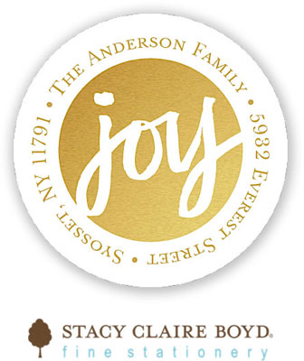 Stacy Claire Boyd Return Address Label/Sticky - Golden Joy (Holiday)