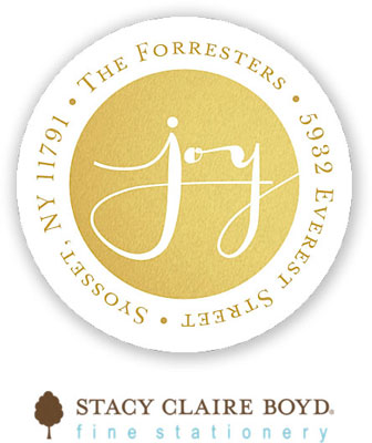 Stacy Claire Boyd Return Address Label/Sticky - Joy Shine (Holiday)