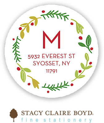 Return Address Label/Sticky by Stacy Claire Boyd - Berry Leaf Garland (Holiday) Return Address Label/Sticky by Stacy Claire Boyd - Berry Leaf Garland (Holiday)