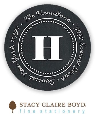 Stacy Claire Boyd Return Address Label/Sticky - Handscripted Chalkboard (Holiday)