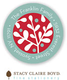 Stacy Claire Boyd Return Address Label/Sticky - Berry Branches (Holiday)