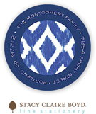 Stacy Claire Boyd Return Address Label/Sticky - Handpainted Ikat (Holiday)