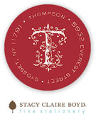 Stacy Claire Boyd Return Address Label/Sticky - Lace Border (Holiday)